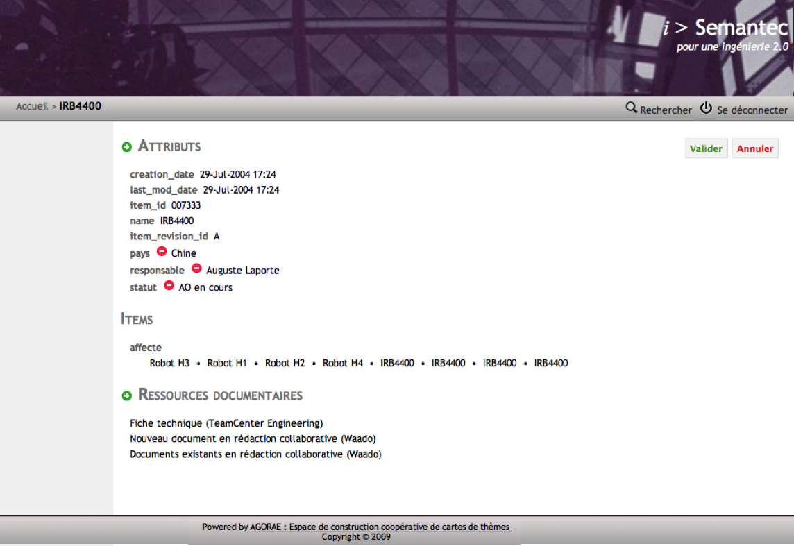 Displaying a product assembly's description (from the PLM) with Hypertopic description