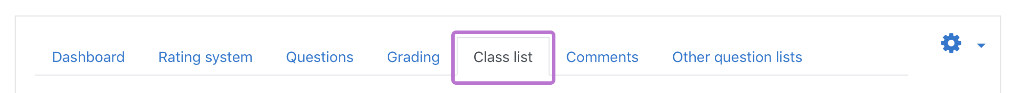 Class list tab