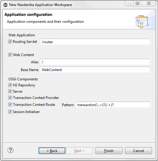 Application configuration