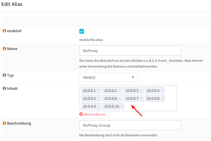 OPNsense Edit Alias