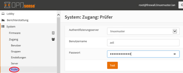 OPNsense Authentifizierungsprüfer